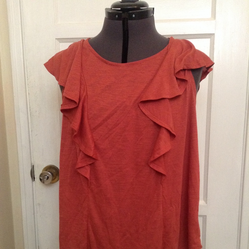 SOLD! NWOT Faded Glory. Burnt brick red blouse